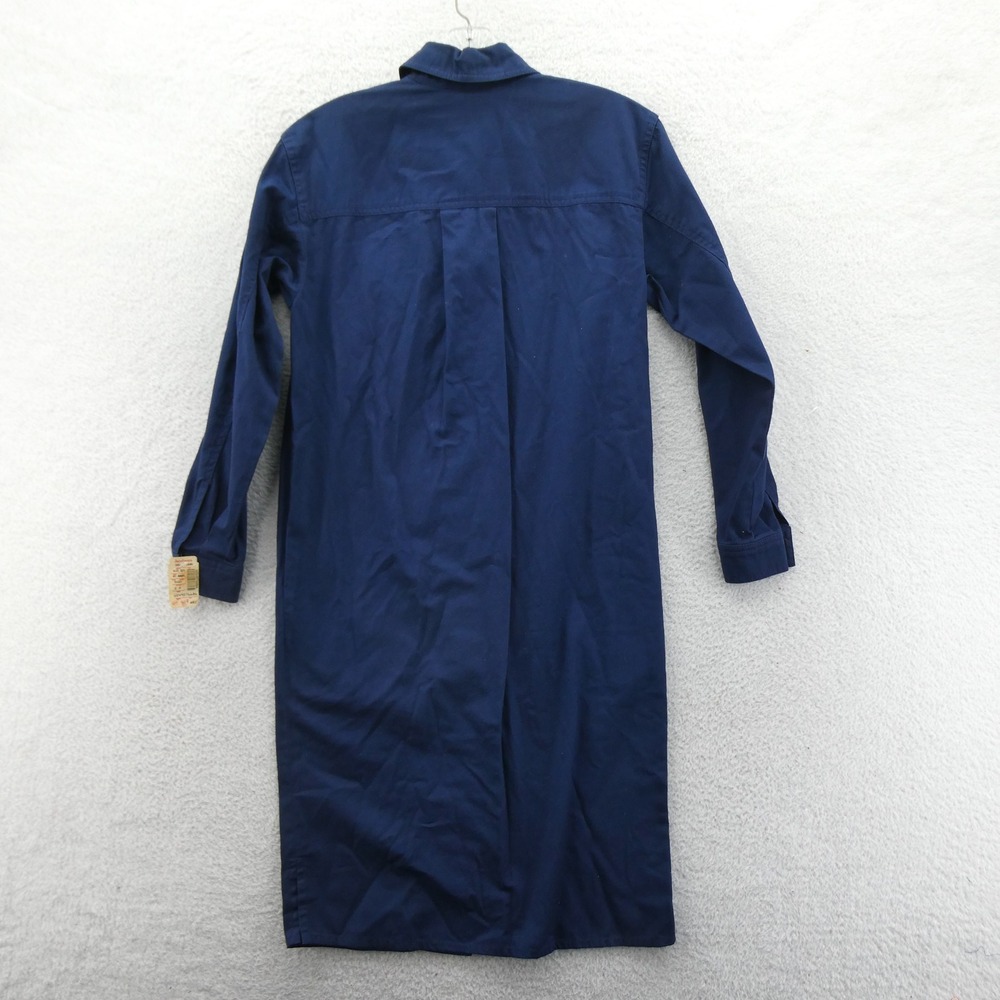 Liz Claiborne Dress Womens Size 2 Petite Vintage 1991 Navy Blue Cotton Button Up - Picture 10 of 11